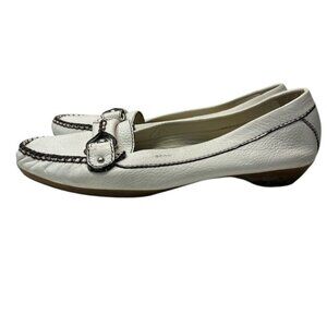 Geox White/Cream Leather Loafers, size 39.5 (9.5)
